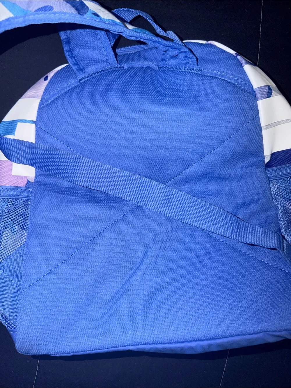 Nike Blue Camo Mini Backpack with Purple and Cream Accents